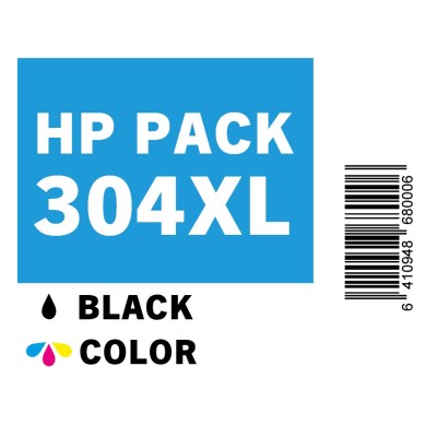 PLANCHE ETIQUETTES PACK HP 304 XL